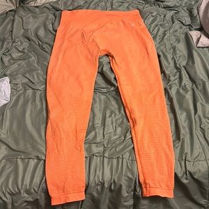 Orange gym shark leggings